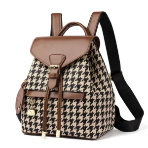 Trendy Houndstooth High-Capacity Backpack (Women's)