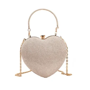 Glittered Handheld Heart Chain Bag