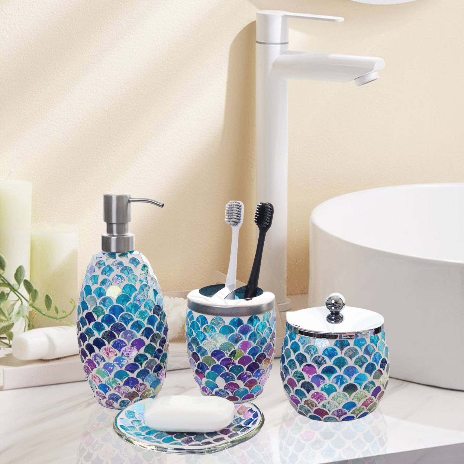 Mermaid Bathroom Accessories Set